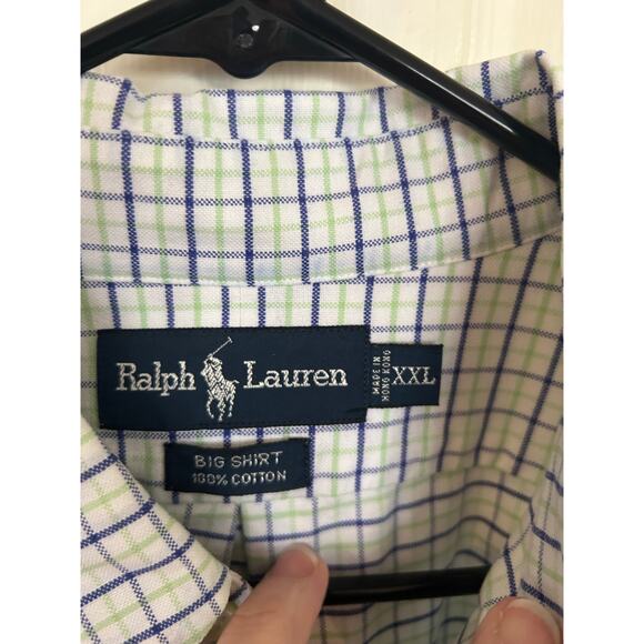 Ralph Lauren Big Shirt Purple & Greeen Plaid  Buttonup Size XXL - Picture 3 of 3